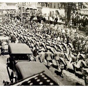 RPPC Military March Postcard c1910s WW1 Unknown Location NYC Unposted #1 DWS5C